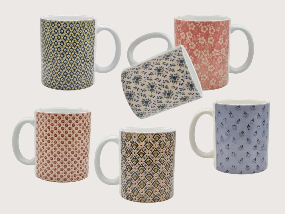 INTERIEURDINGETJES, Handbedrukte mok vintage print