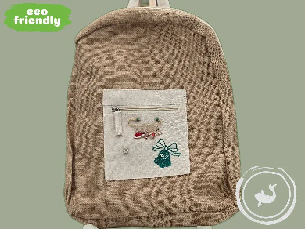 INTERIEURDINGETJES Duurzame Jute Tas Kerstklok – Handgemaakt & Uniek