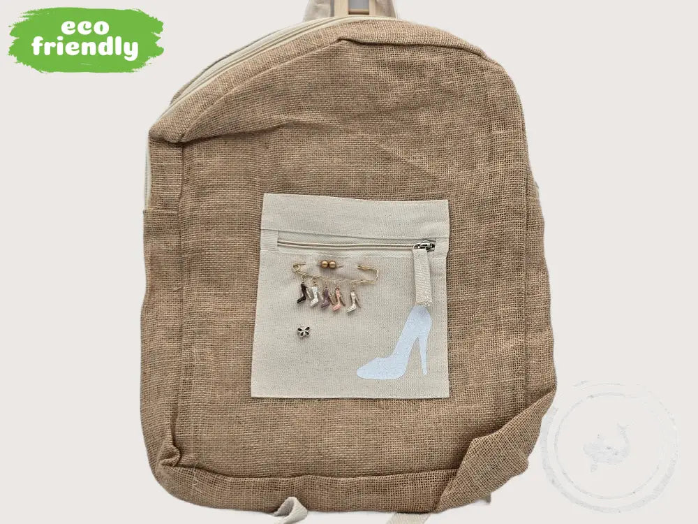 INTERIEURDINGETJES Duurzame Jute Tas Witte Pump – Handgemaakt & Uniek
