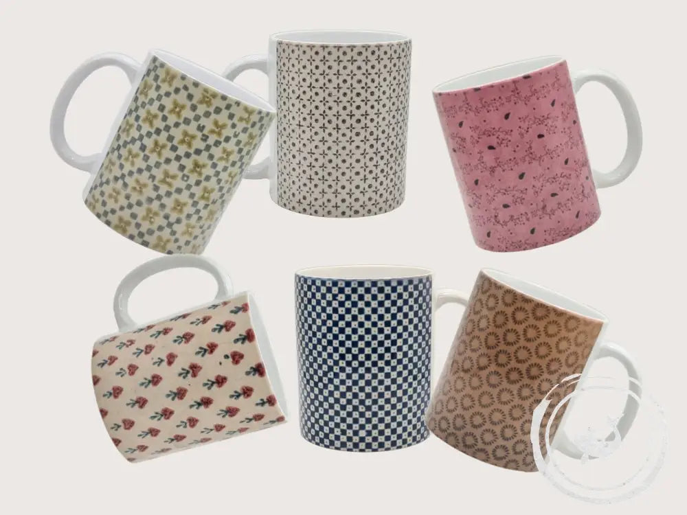 INTERIEURDINGETJES Handbedrukte mok met vintage print