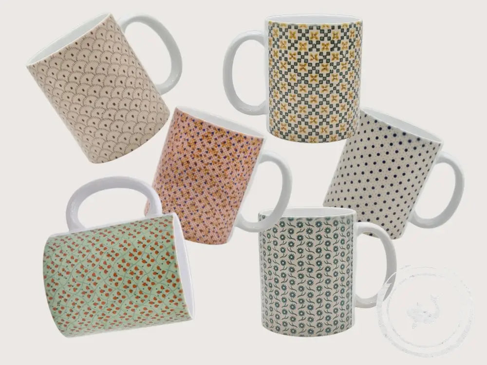 INTERIEURDINGETJES Handbedrukte mok met vintage print