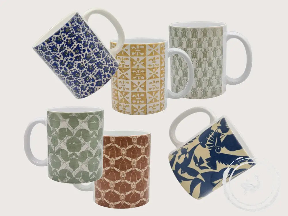 INTERIEURDINGETJES Handbedrukte mok met vintage print