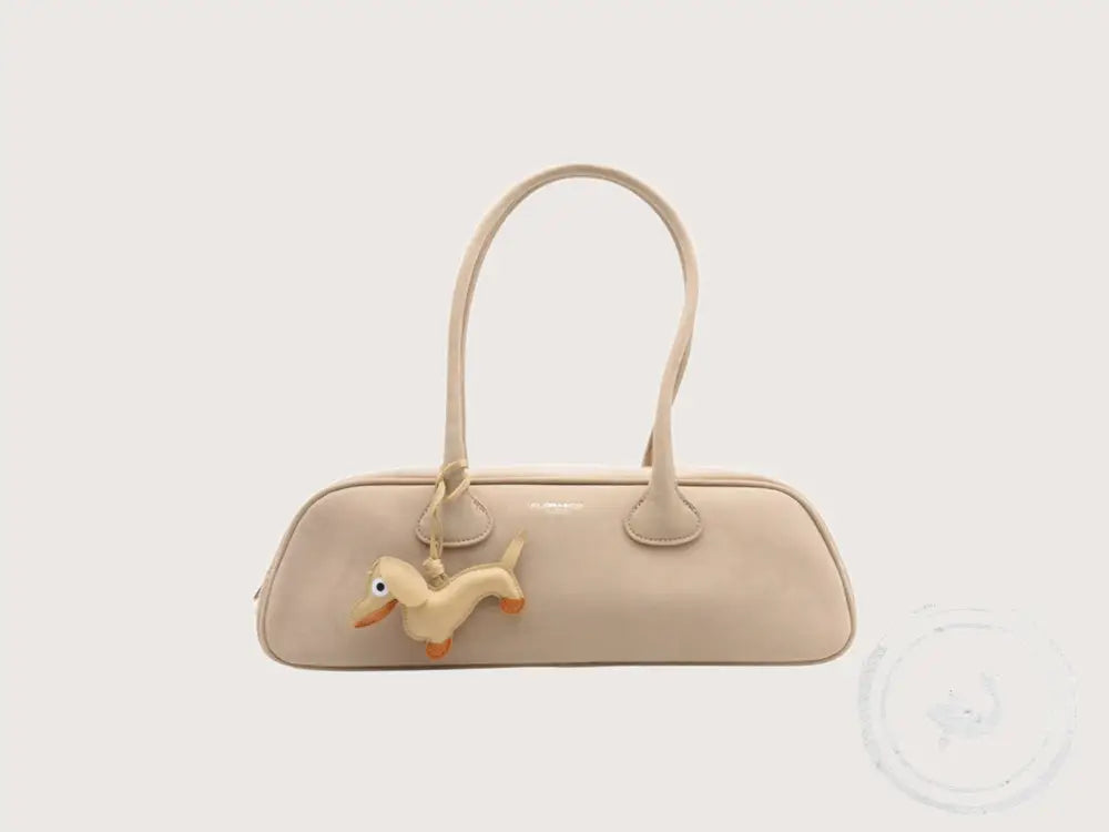 INTERIEURDINGETJES Opvallende Handtas met Teckelhanger – Beige