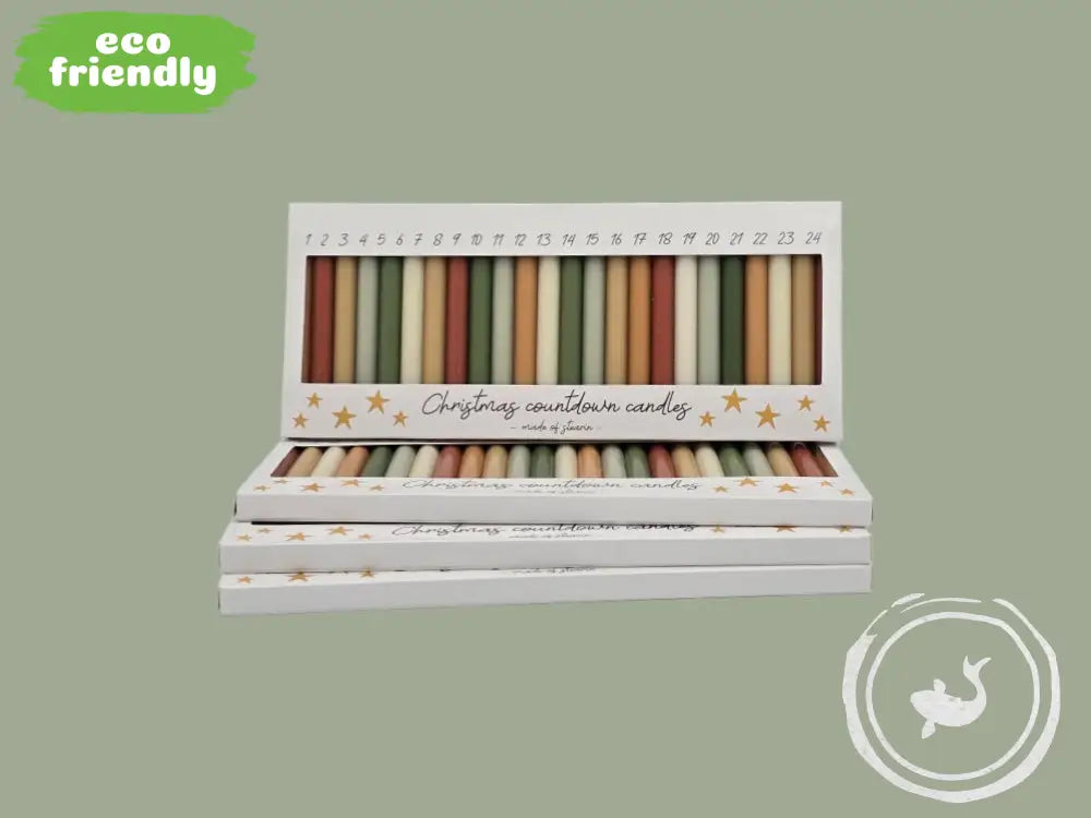 Rustik Lys Adventskalender kaarsjes – 24 dagen aftellen naar Kerst