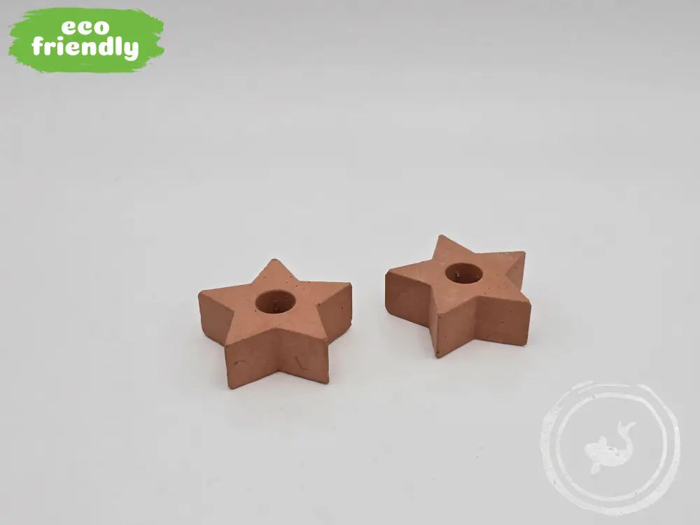 Rustik Lys Kandelaar Ster terracotta - stoer en uniek