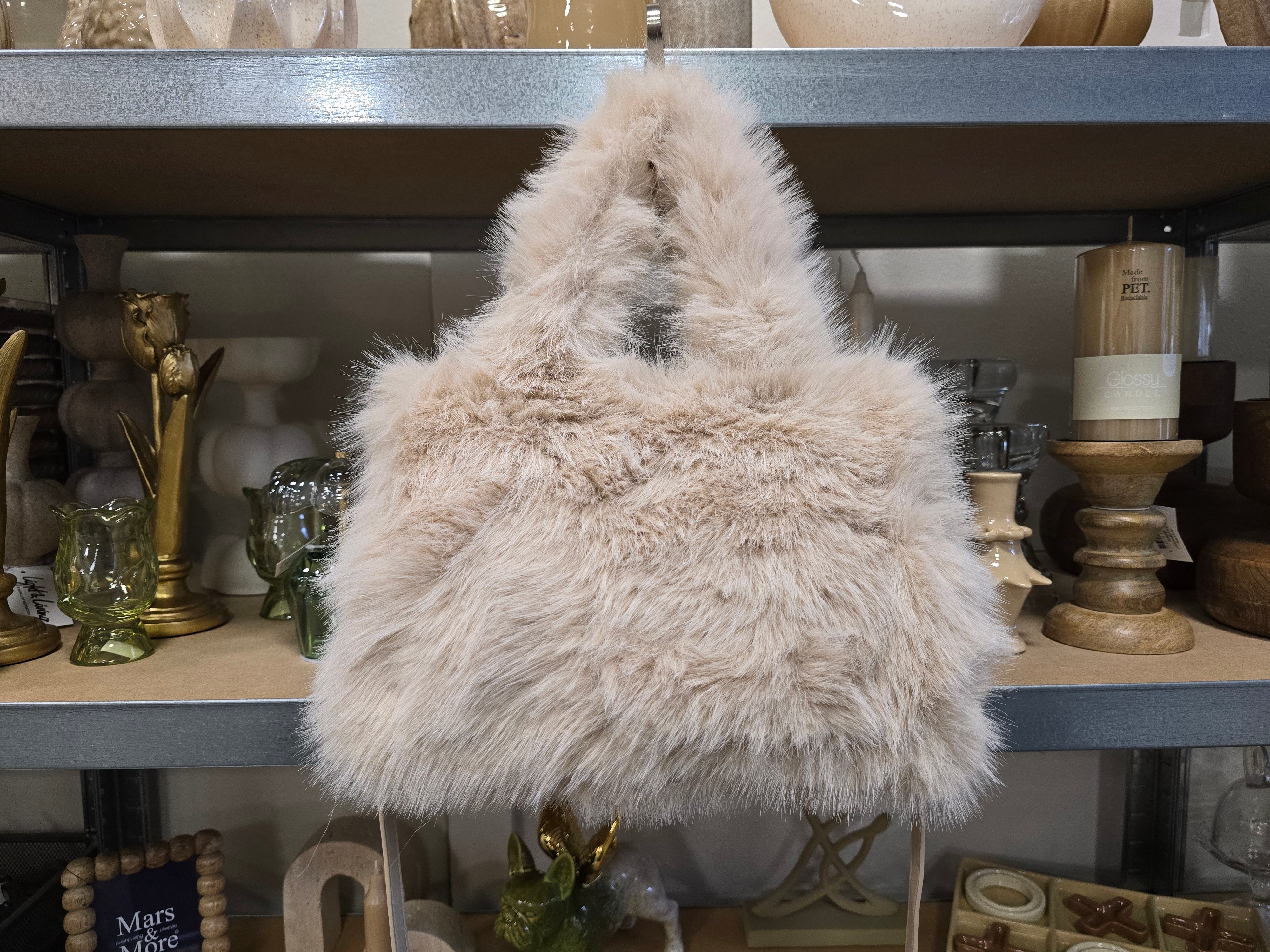 INTERIEURDINGETJES, Fluffy Handtas Crème