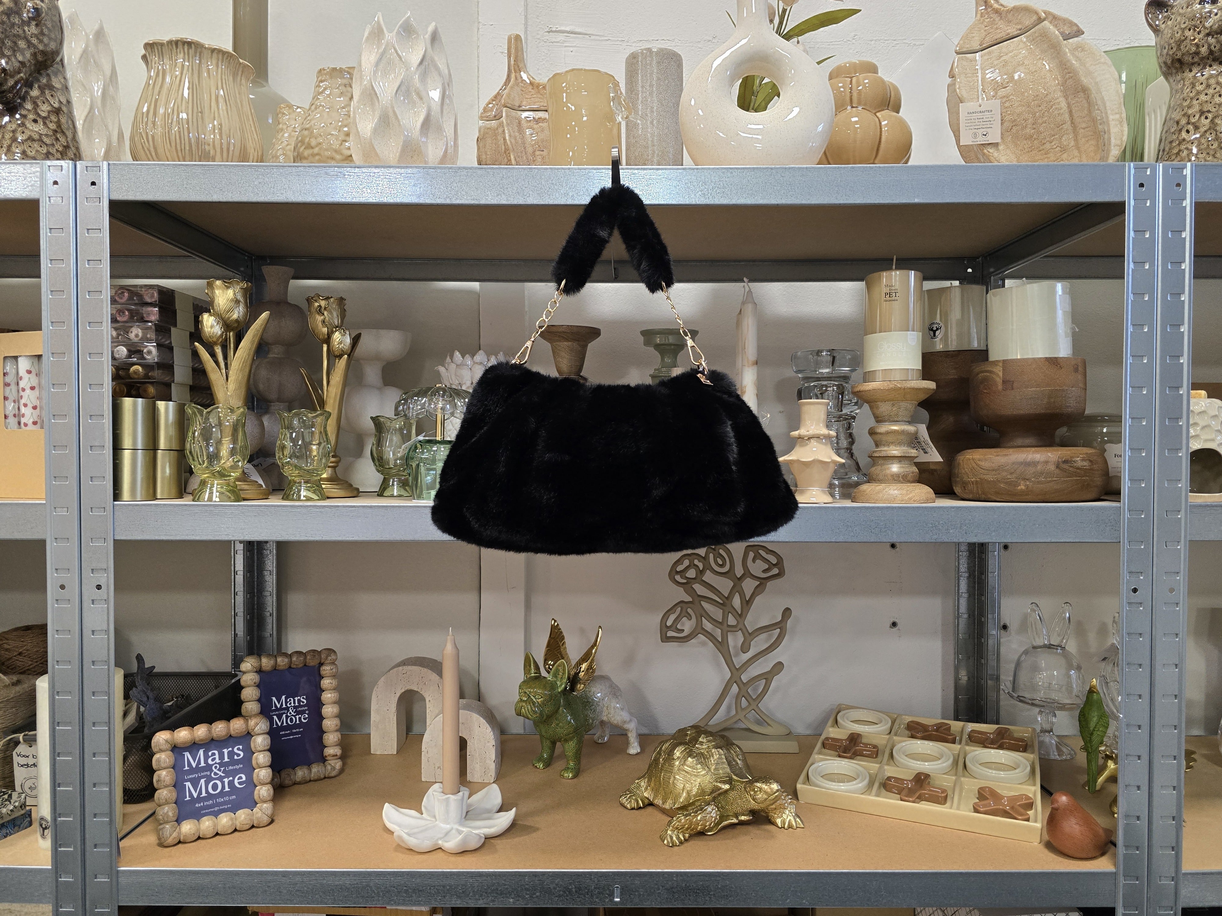 INTERIEURDINGETJES, Vintage Handtasje Dames - Zwart of Beige