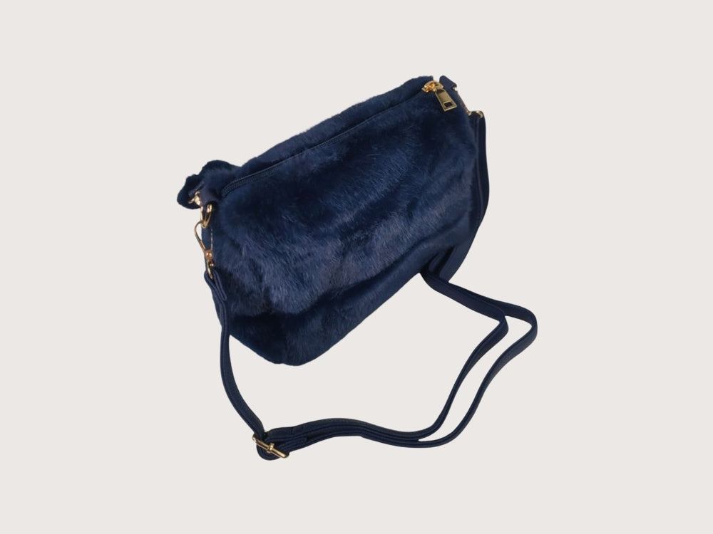 Faux Fur Handtas Blauw – Qisha