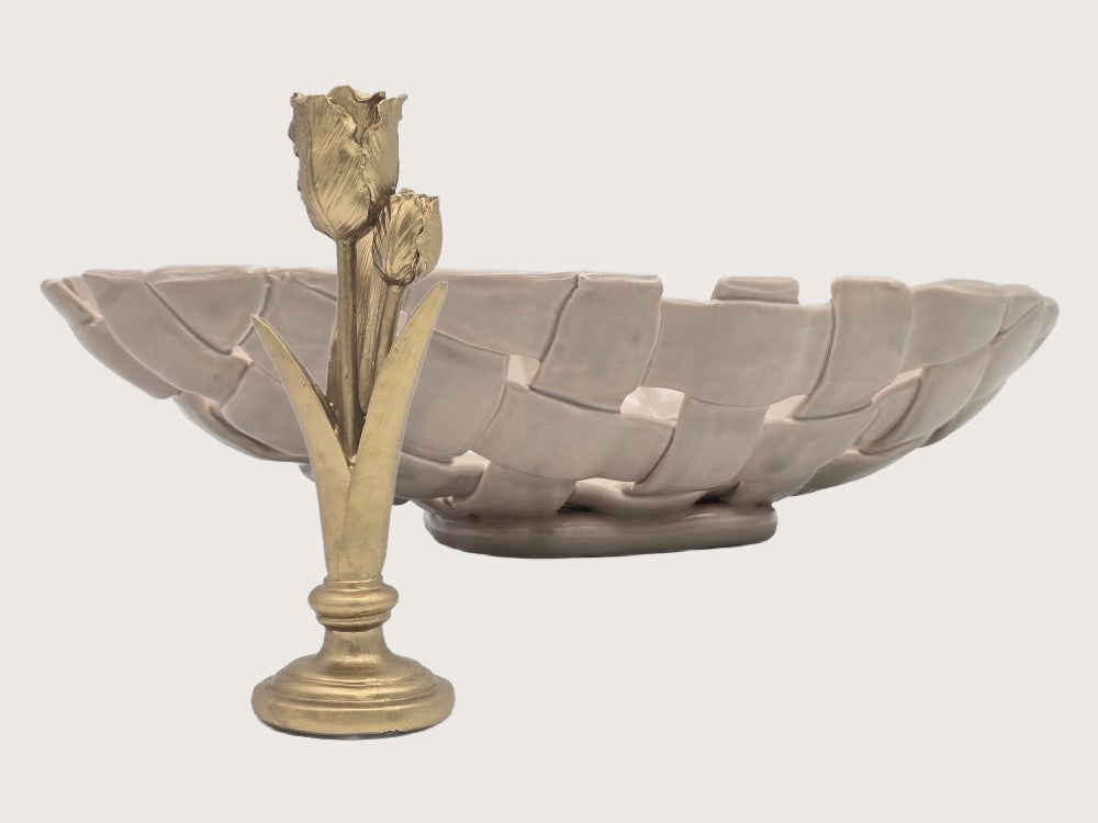 INTERIEURDINGETJES, Gouden Tulp kandelaar – fleurige sfeermaker