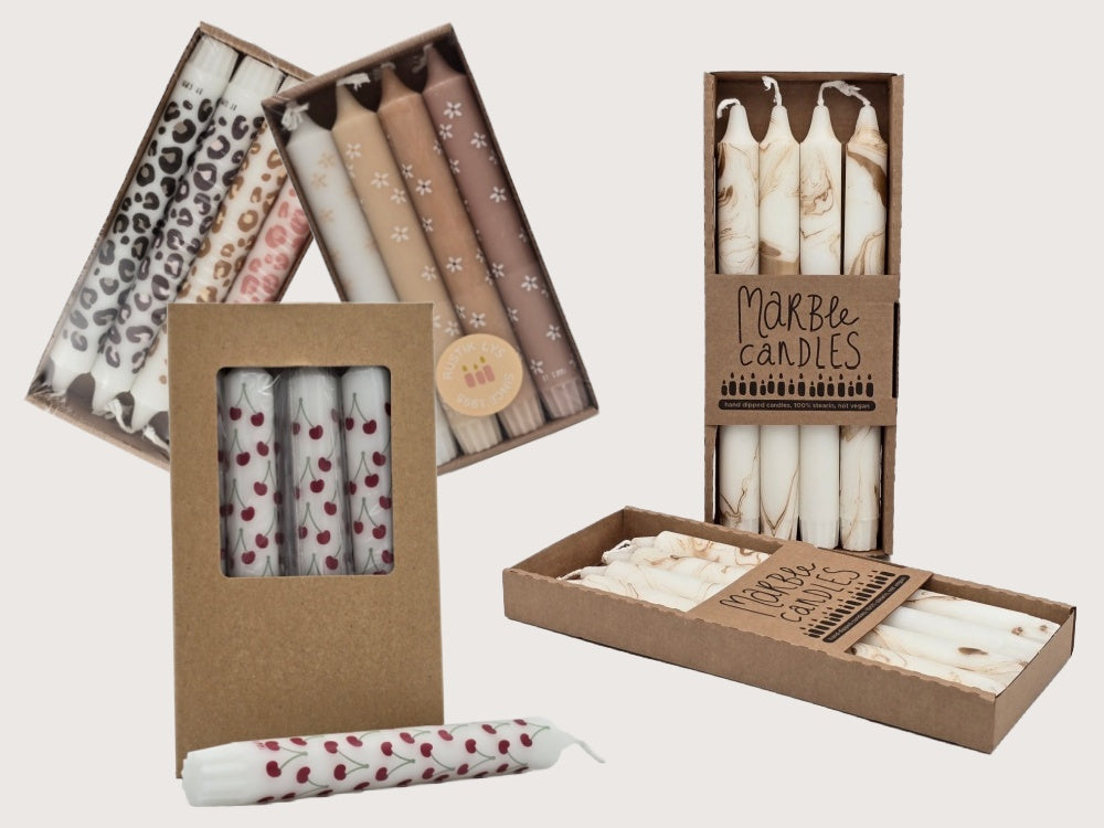 Rustik Lys, Kaars Marmer - eco friendly kaars