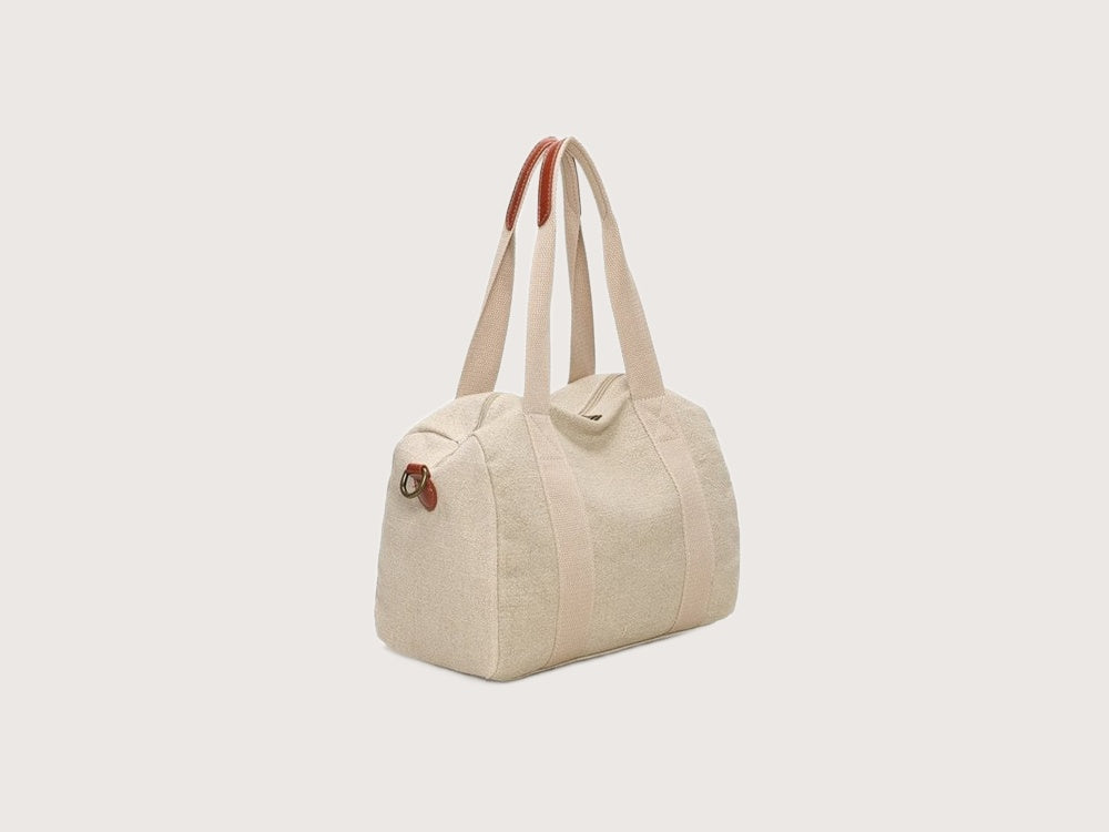 Beige Handtas met Cognac Details – Ines Delaure