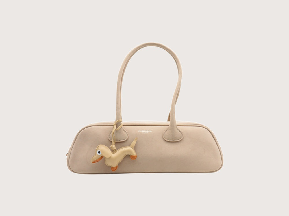 INTERIEURDINGETJES, Opvallende Handtas met Teckelhanger – Beige