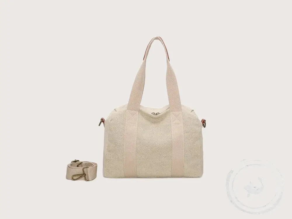 Beige Handtas met Cognac Details – Ines Delaure