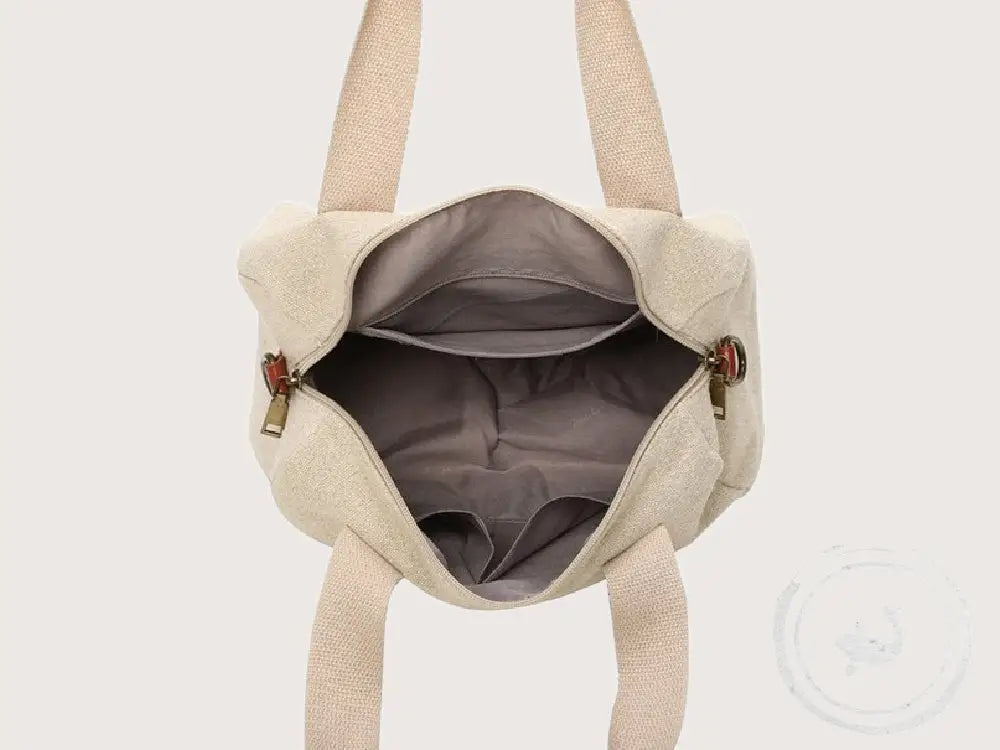 Beige Handtas met Cognac Details – Ines Delaure