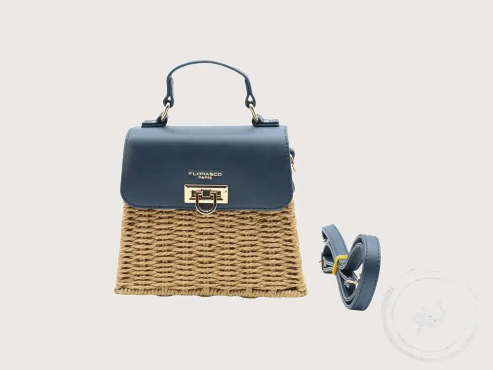 Box Handtas Gevlochten Touw & Blauw – Flora & Co