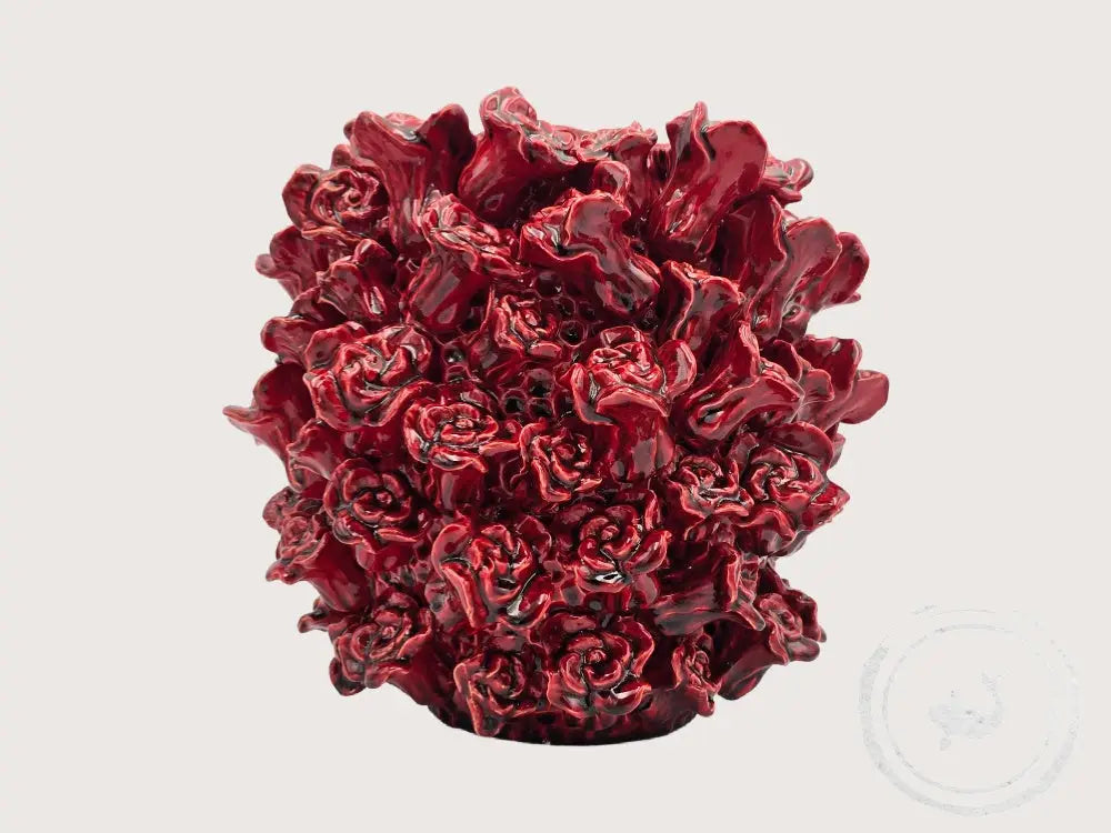 Colmore Prachtige handgemaakte vaas – in diep rood