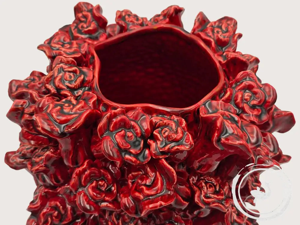 Colmore Prachtige handgemaakte vaas – in diep rood