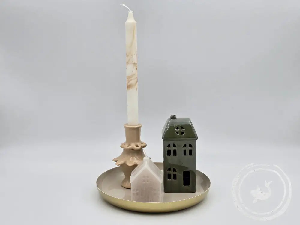 Home Society Greige geveltjeskaars - sfeervol en knus