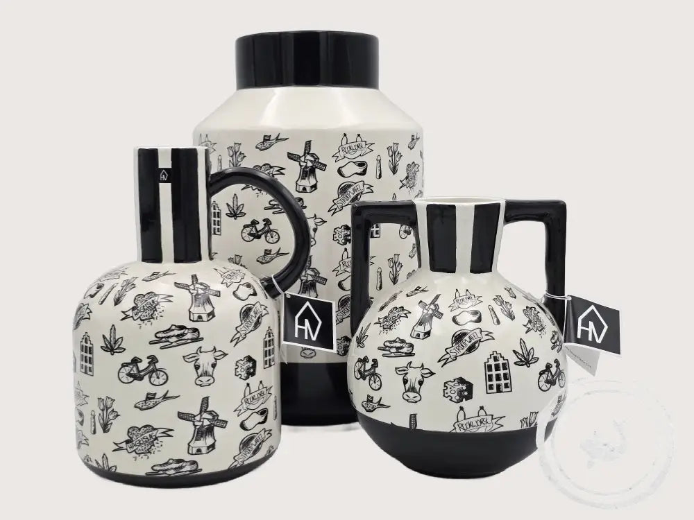 Housevitamin Keramieken vaas — Hollands dessin groot formaat