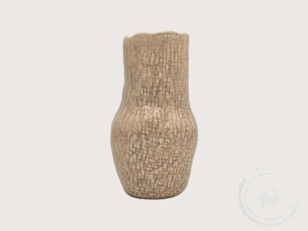 INTERIEURDINGETJES Aardewerk vaas met structuur - naturel