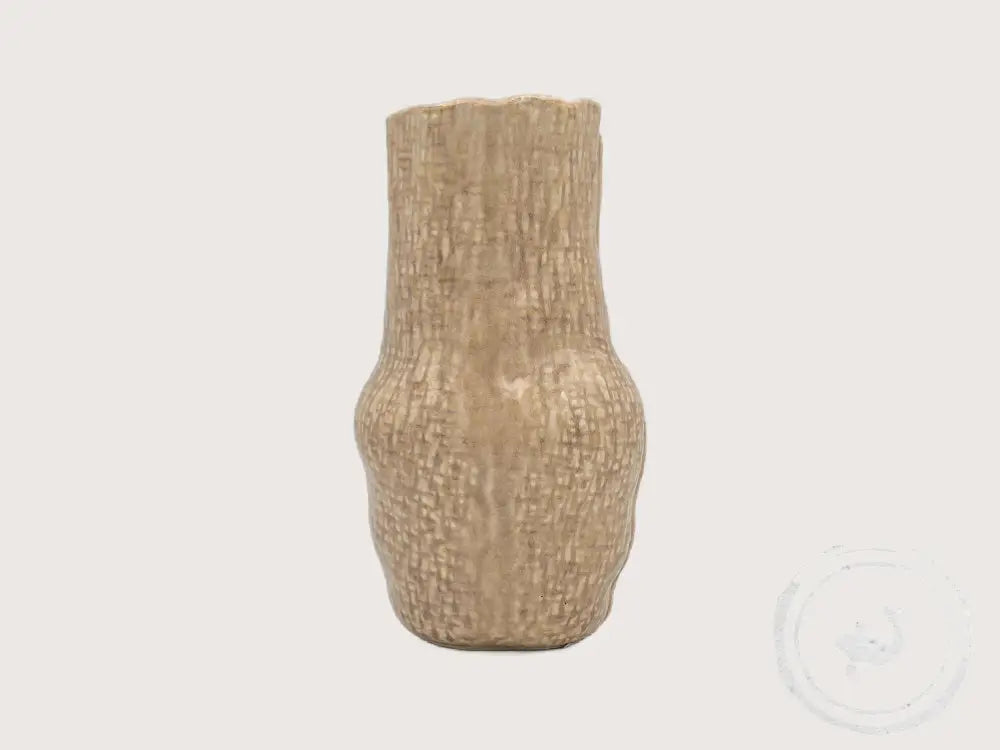INTERIEURDINGETJES Aardewerk vaas met structuur - naturel