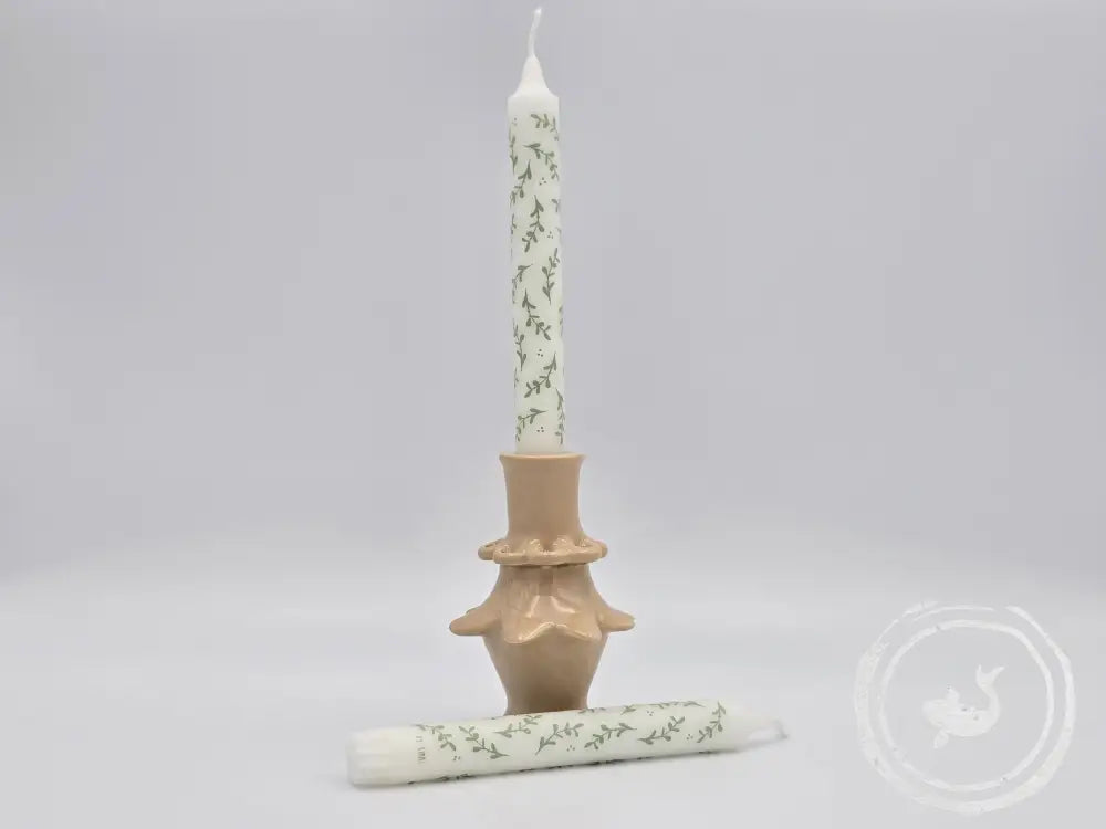 INTERIEURDINGETJES Kandelaar van Keramiek beige