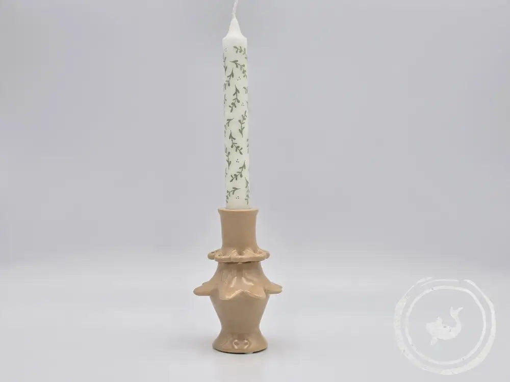 INTERIEURDINGETJES Kandelaar van Keramiek beige