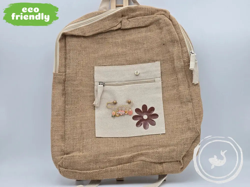 INTERIEURDINGETJES Jute Rugzak ’bloem’