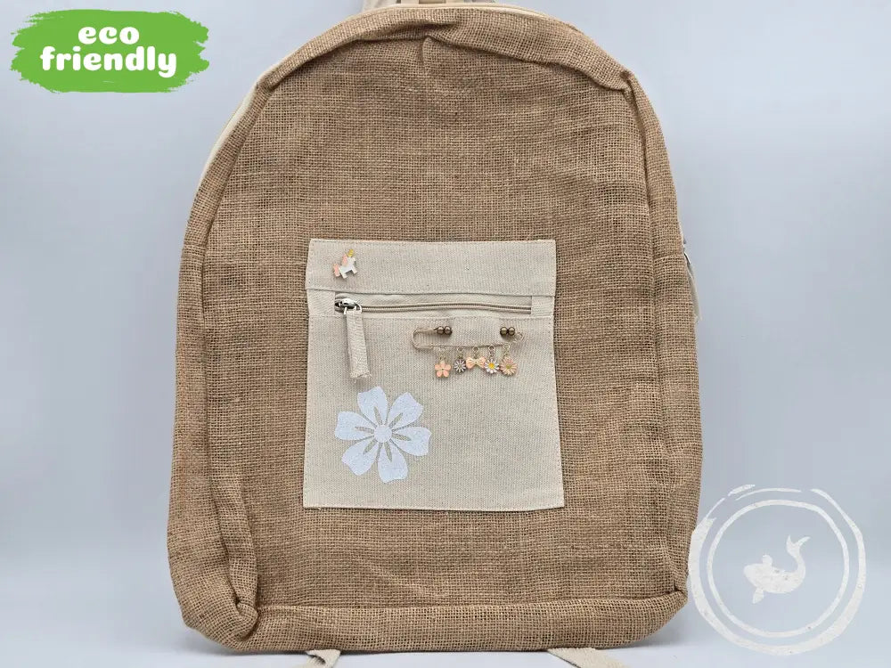 INTERIEURDINGETJES Jute Rugzak ’blompie’