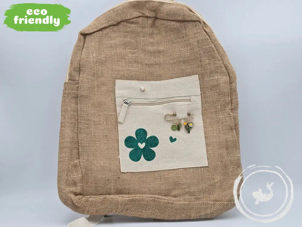 INTERIEURDINGETJES Jute Rugzak ’bloem goen’