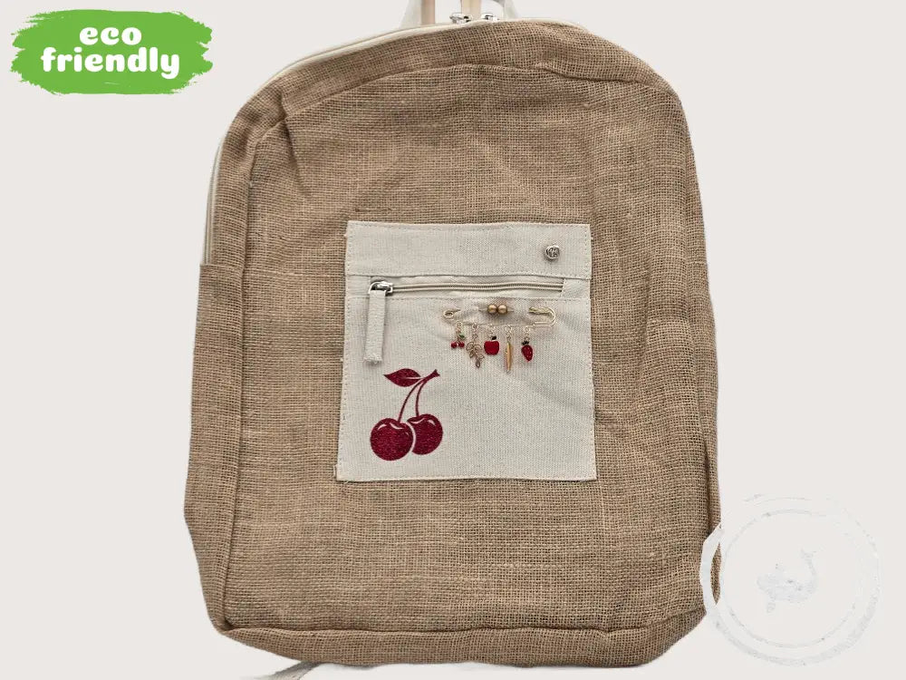 INTERIEURDINGETJES Duurzame Jute Tas Kersen – Handgemaakt &amp; Uniek