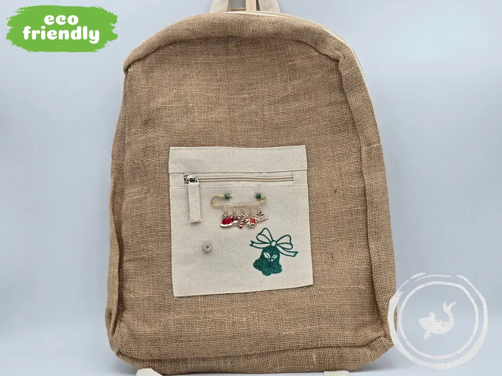 INTERIEURDINGETJES Jute Rugzak ’kerstklok’