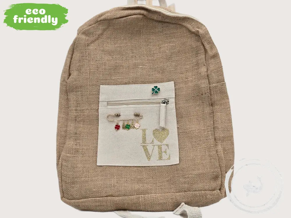 INTERIEURDINGETJES Duurzame Jute Tas Love – Handgemaakt &amp; Uniek