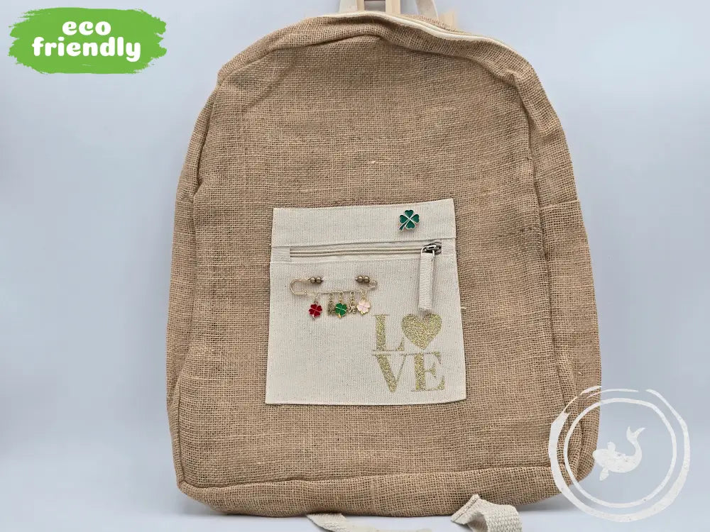 INTERIEURDINGETJES Jute Rugzak ’love’