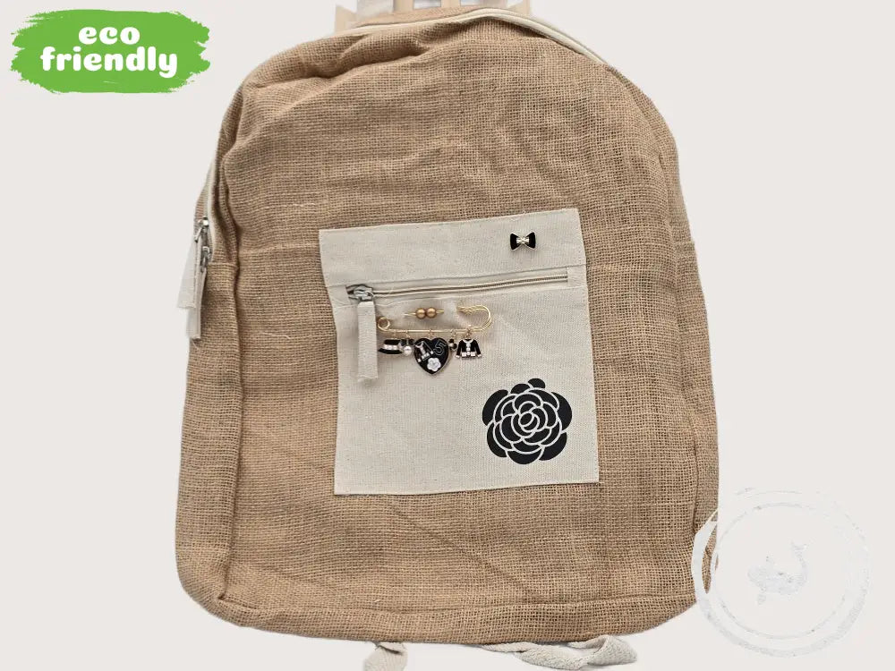 INTERIEURDINGETJES Duurzame Jute Tas Roos – Handgemaakt &amp; Uniek