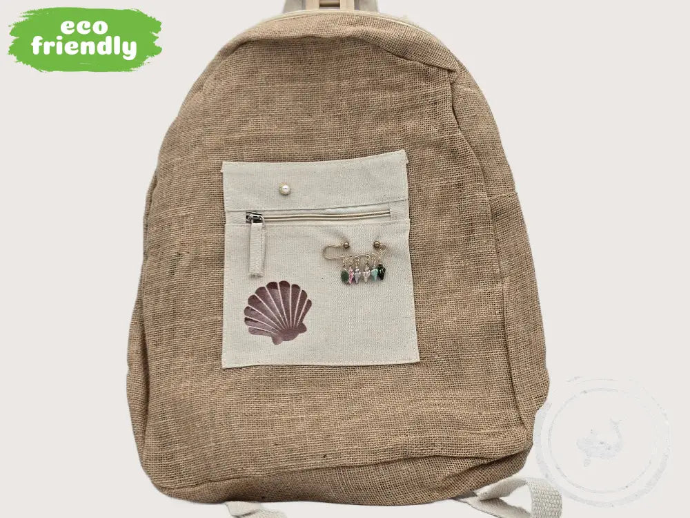 INTERIEURDINGETJES Duurzame Jute Tas Schelp – Handgemaakt &amp; Uniek