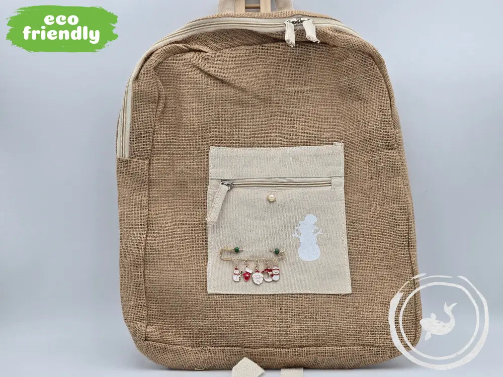 INTERIEURDINGETJES Jute Rugzak ’sneeuwpop’