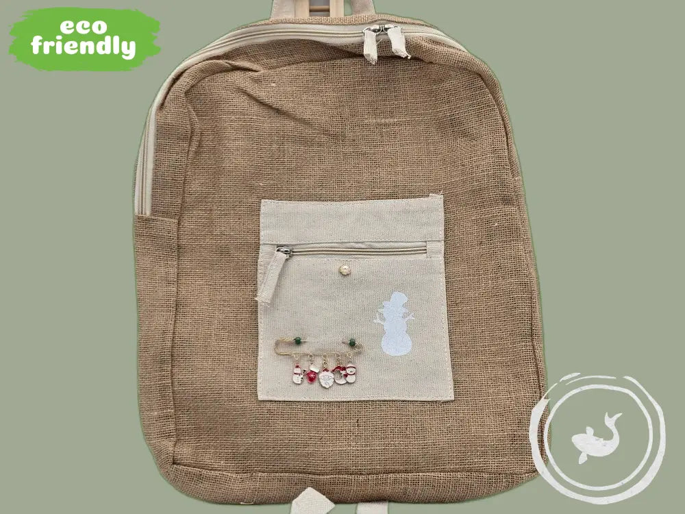 INTERIEURDINGETJES Duurzame Jute Tas Sneeuwpop – Handgemaakt &amp; Uniek