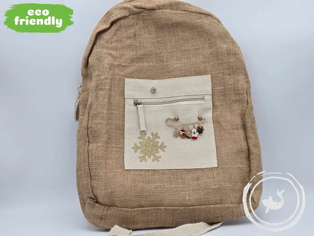 INTERIEURDINGETJES Jute Rugzak ’sneeuwvlok’