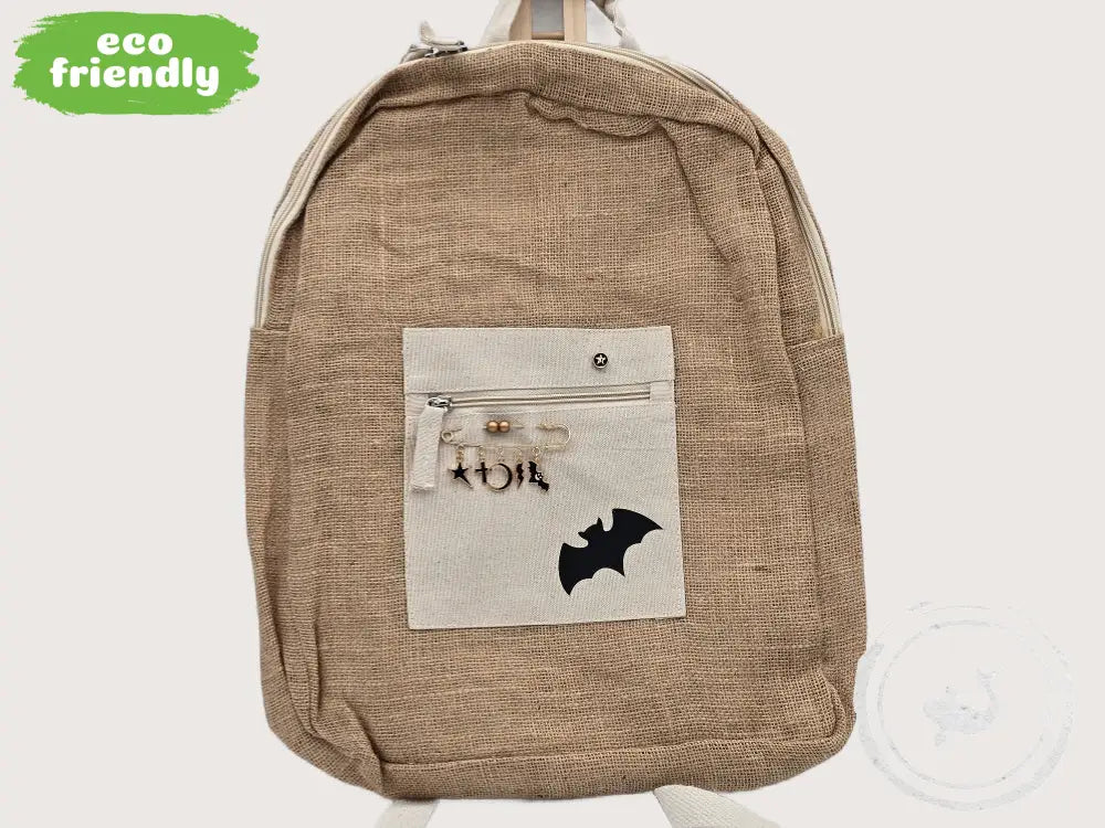 INTERIEURDINGETJES Duurzame Jute Tas Vleermuis – Handgemaakt &amp; Uniek