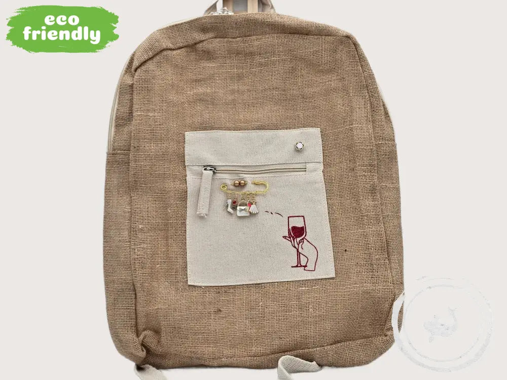 INTERIEURDINGETJES Duurzame Jute Tas Wijn – Handgemaakt &amp; Uniek