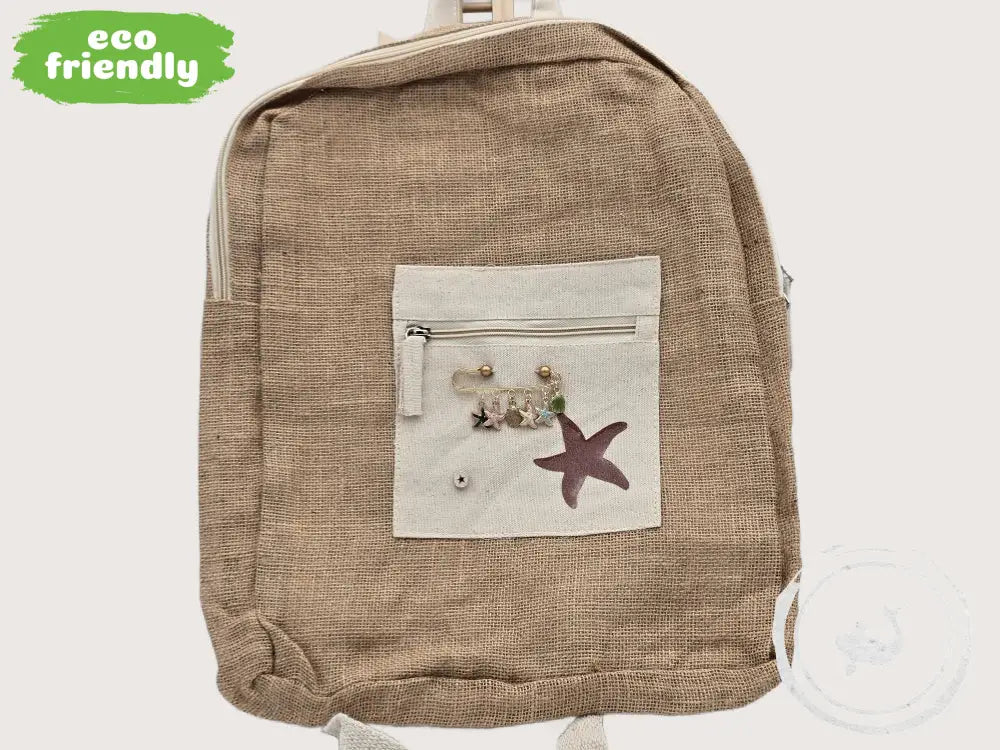 INTERIEURDINGETJES Duurzame Jute Tas Zeester – Handgemaakt &amp; Uniek