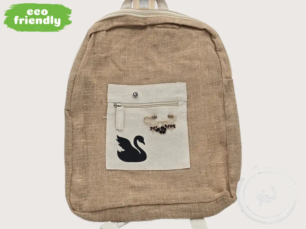 INTERIEURDINGETJES Duurzame Jute Tas Zwaan – Handgemaakt &amp; Uniek