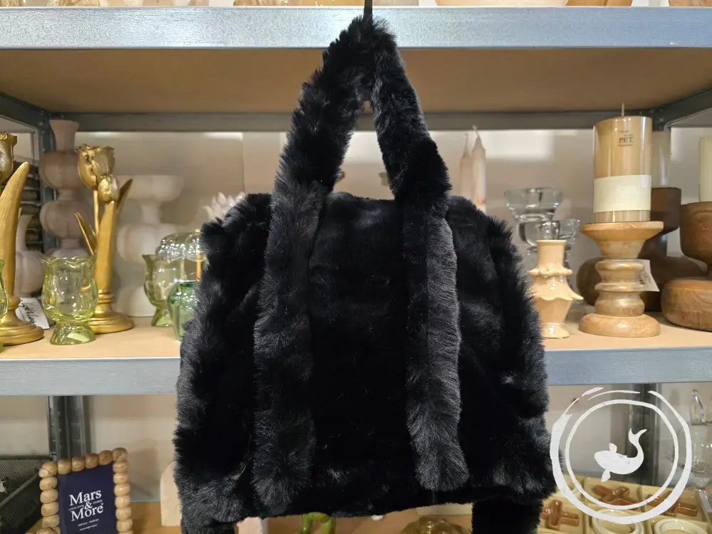INTERIEURDINGETJES Faux Fur Handtas – Zwart of Cognac Zwart
