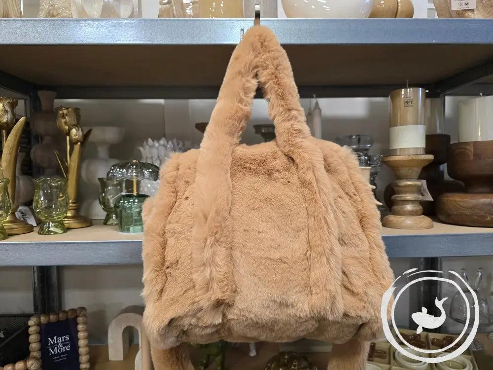 INTERIEURDINGETJES Faux Fur Handtas – Zwart of Cognac Cognac
