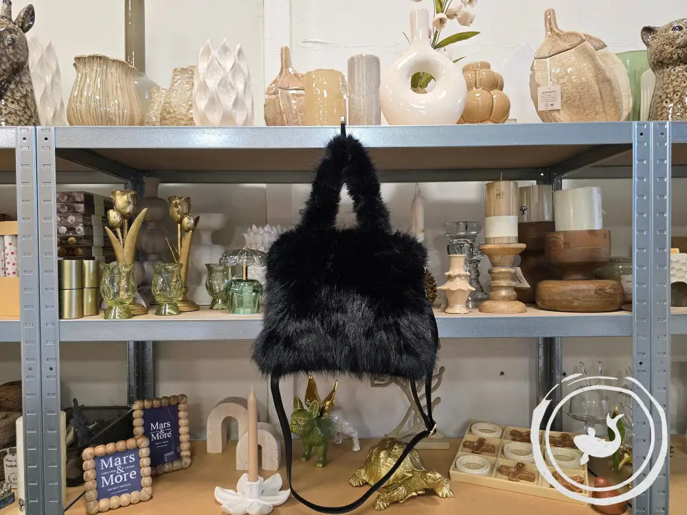INTERIEURDINGETJES Fluffy Handtas Zwart
