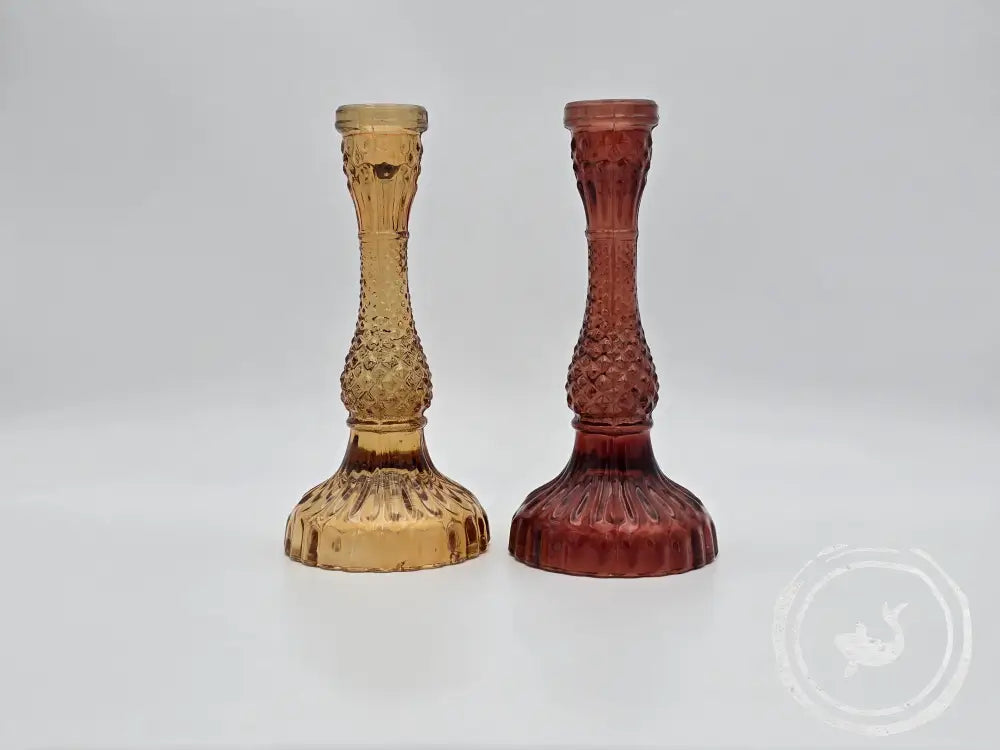 Vintage Kandelaar Glas 21Cm