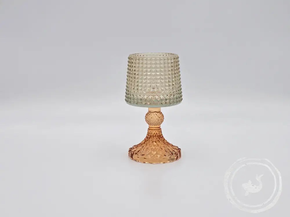 Vintage Kandelaar Lampje Glas 17Cm Beige