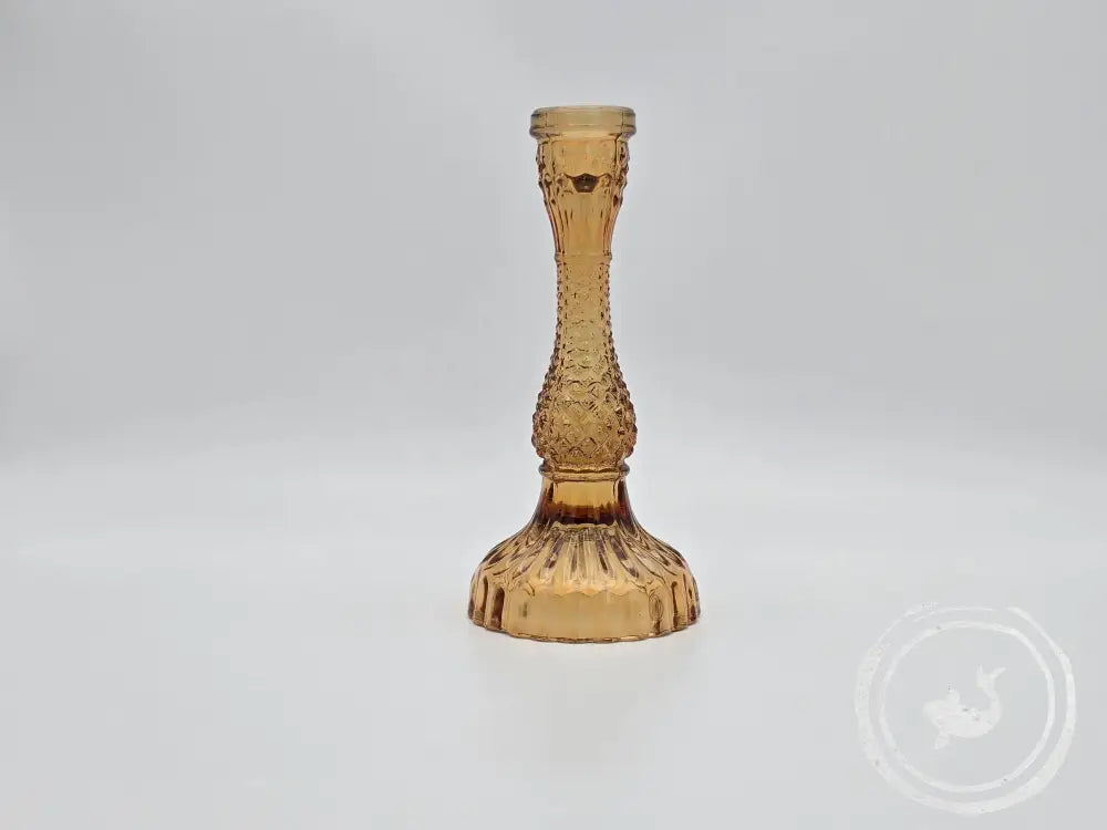 Vintage Kandelaar Glas 21Cm Orange