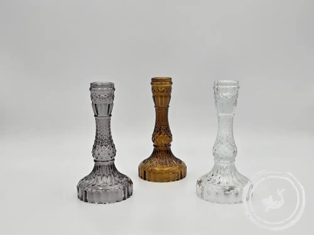 Vintage Kandelaar Glas 17Cm Clear